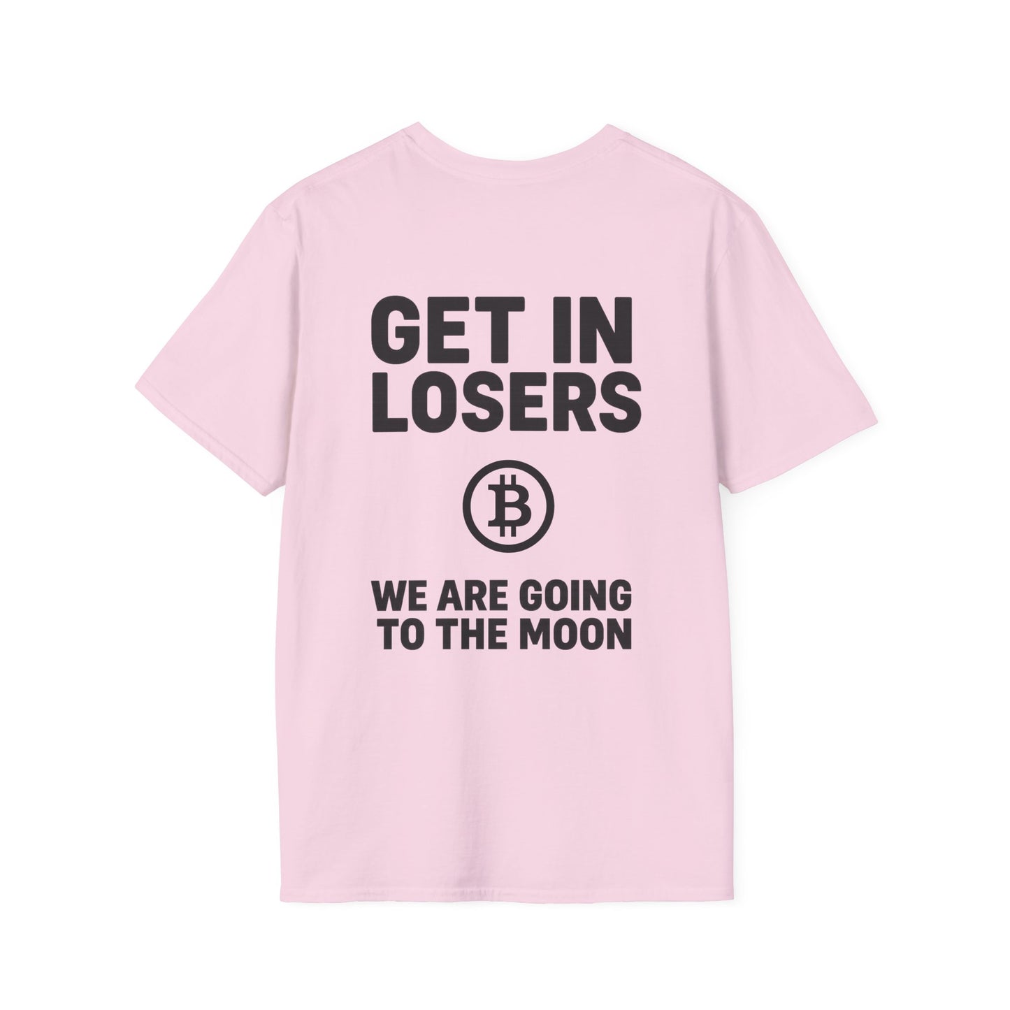 Get In Losers Bitcoin Moon Mission T-Shirt (front logo + back design) – Investor Apparel