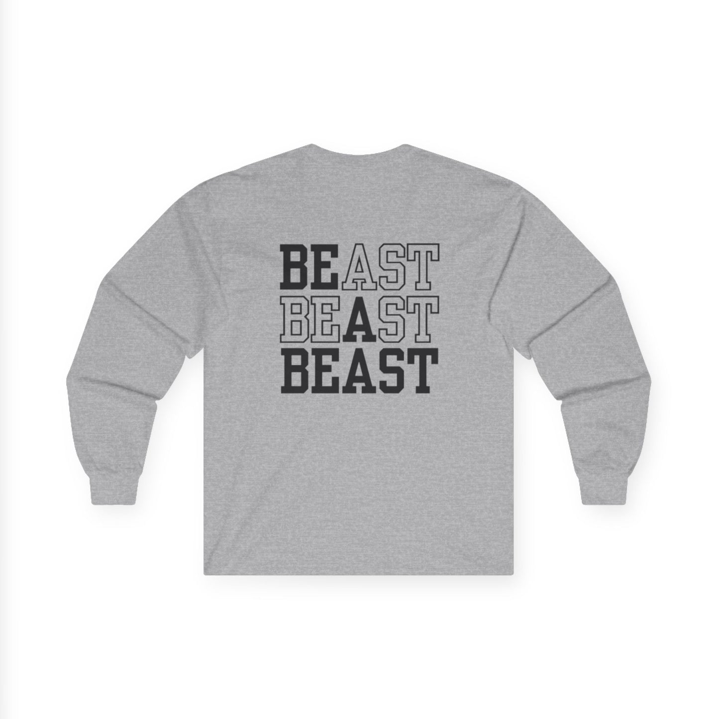 Be a Beast Long Sleeve Tee (front logo + back design) – Discipline Club Shirt