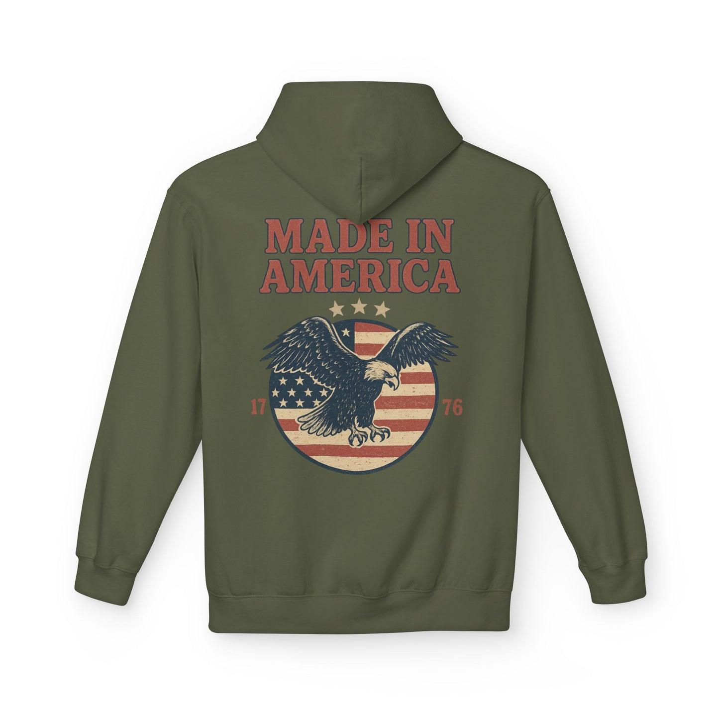 Made in America Hoodie (front logo + back design) – American Pride Pullover