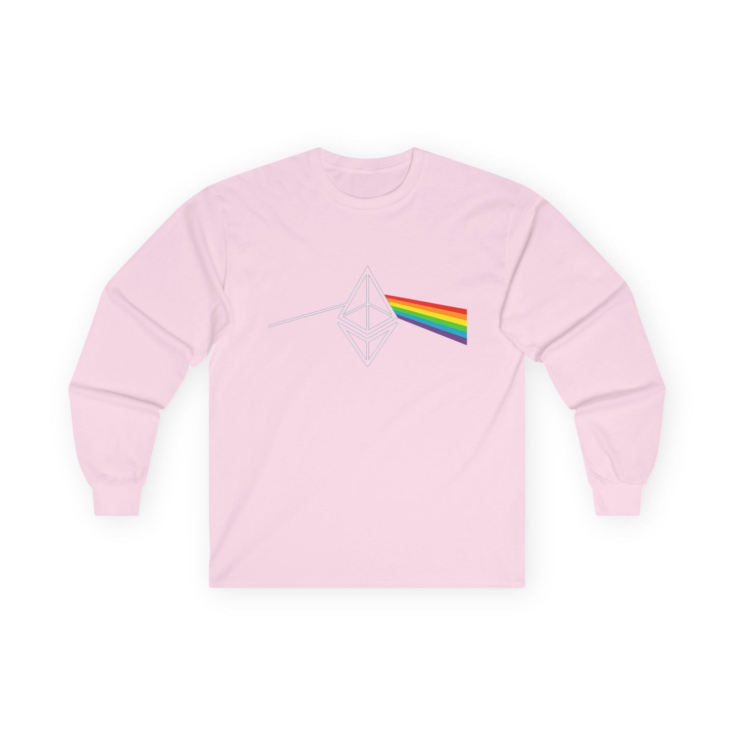 Ethereum Dark Side of the Moon Long Sleeve Tee (front design) – Crypto Vault Shirt