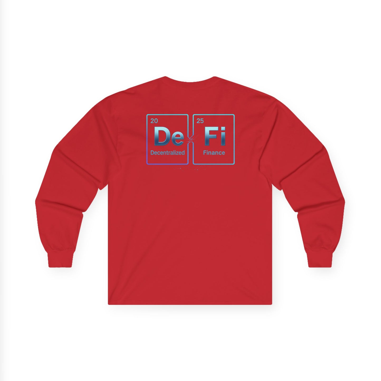 Decentralized Finance Long Sleeve Tee (front logo + back design) – Crypto Vault Shirt