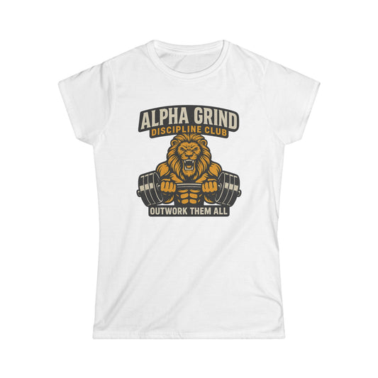 Alpha Grind Women’s Tee (front design) – Gym Apparel
