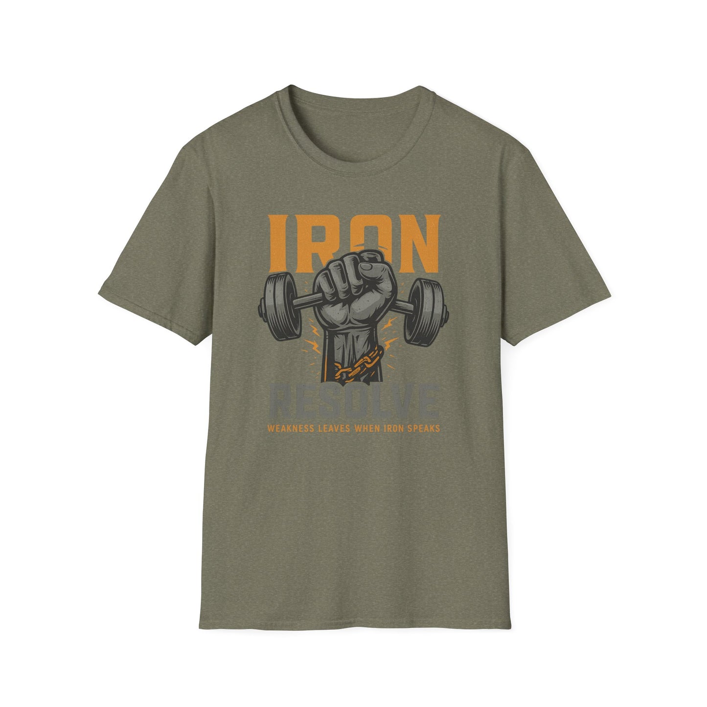 Iron Resolve T-Shirt (front design) – Gym Apparel