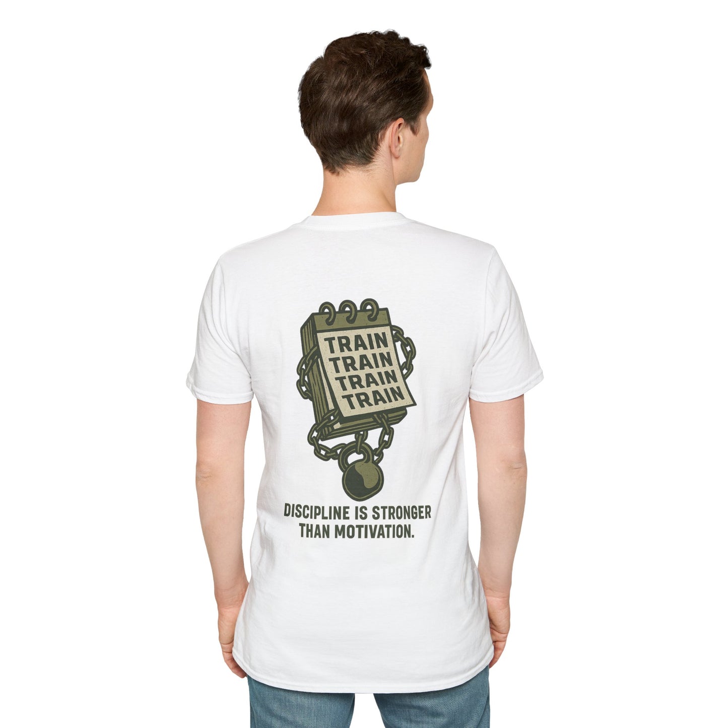Train, Train, Train T-Shirt (front logo + back design) – Gym Apparel