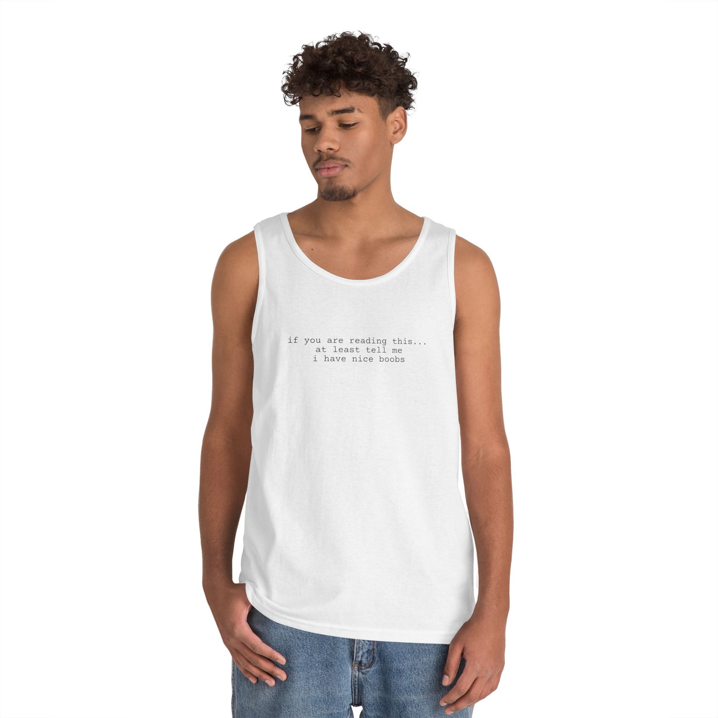 Nice Boobs Tank Top (front design) - Meme Apparel