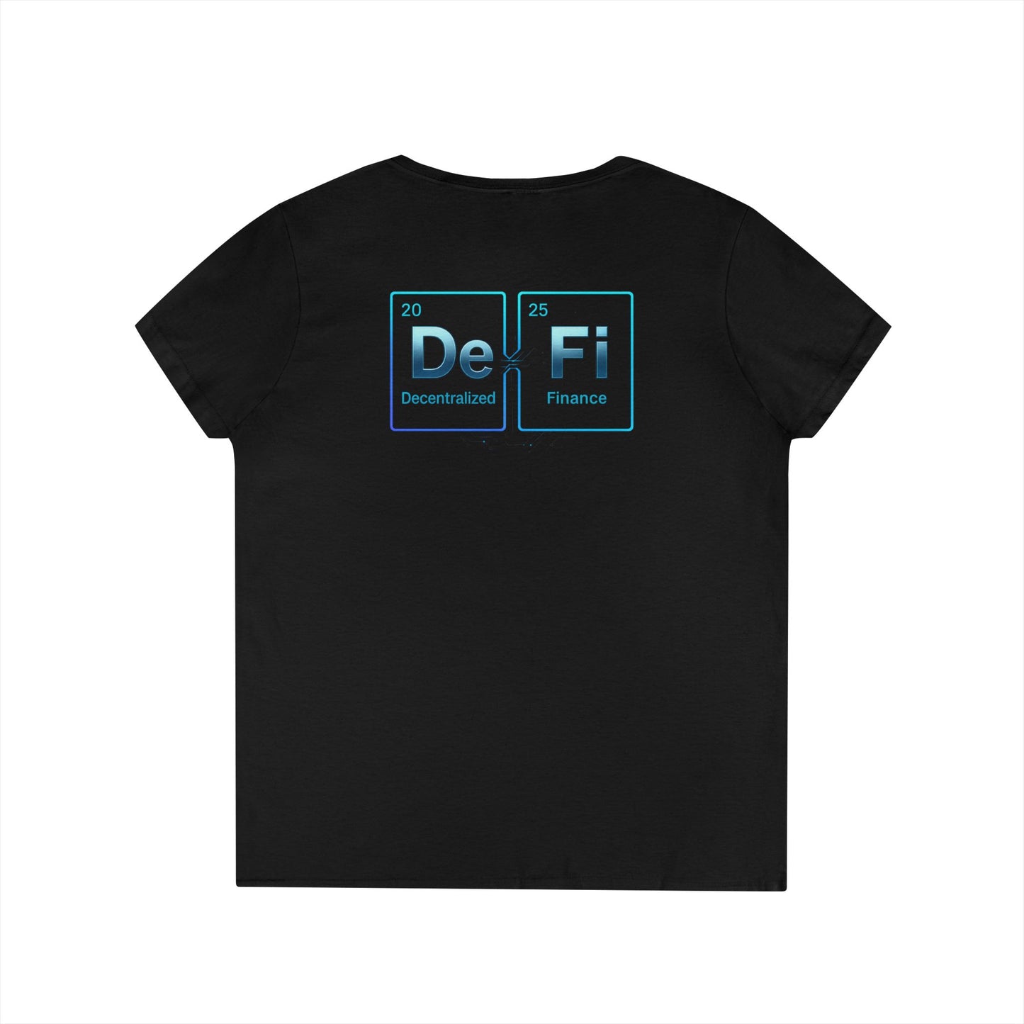 Decentralized Finance V-Neck Tee (front logo + back design) – Crypto Vault Shirt