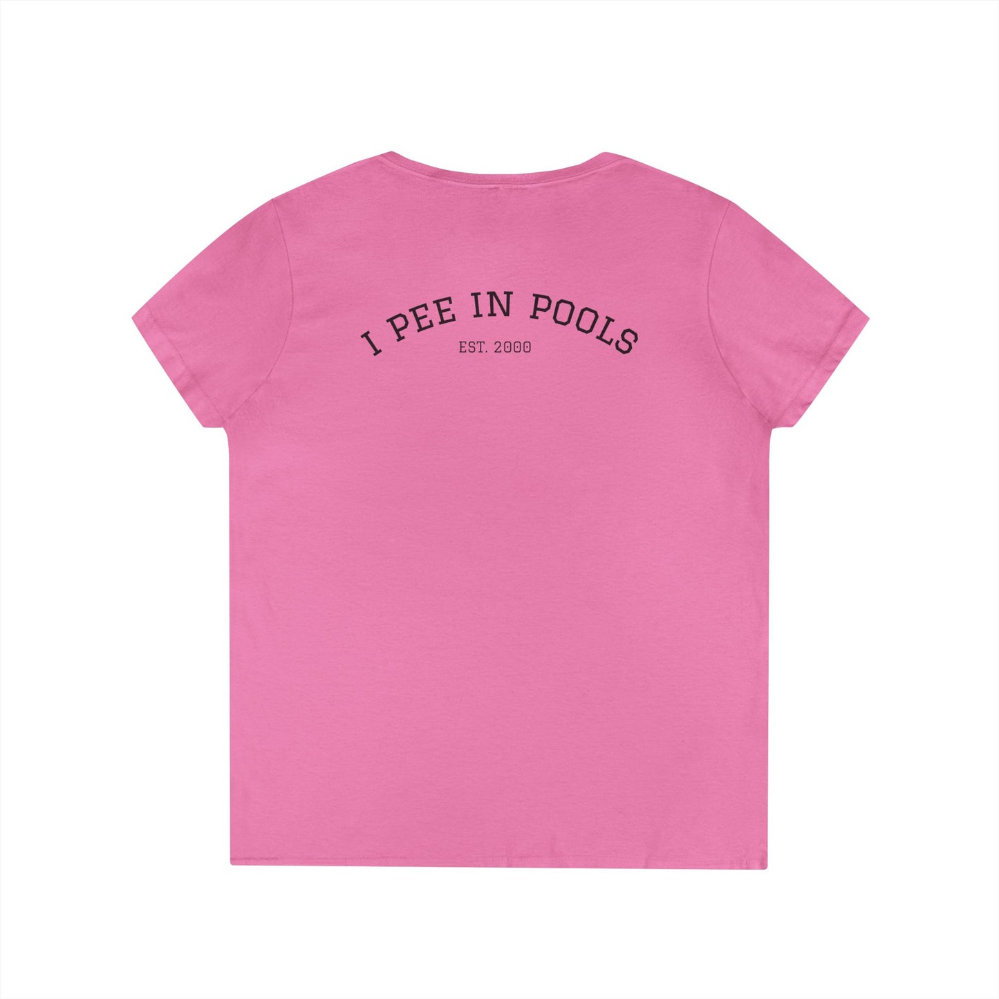 I Pee In Pools V-Neck Tee (front logo + back design) – Meme Apparel