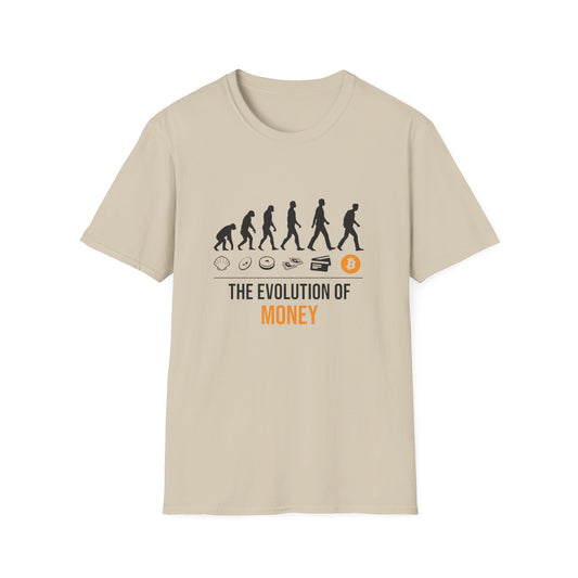 The Evolution of Money Tee (front design) – Crypto Vault Shirt