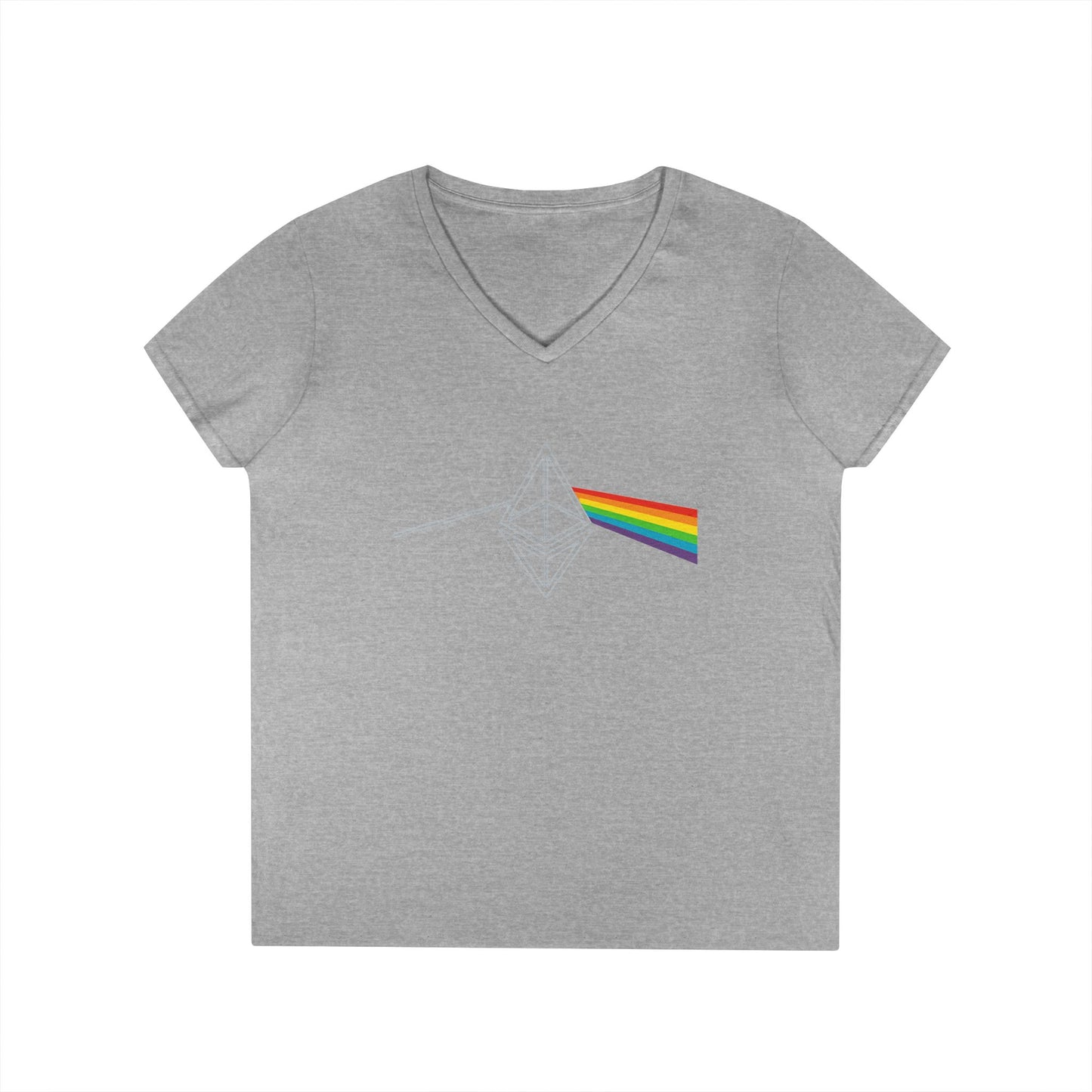 Ethereum Dark Side of the Moon V-Neck Tee (front design) – Crypto Vault Shirt
