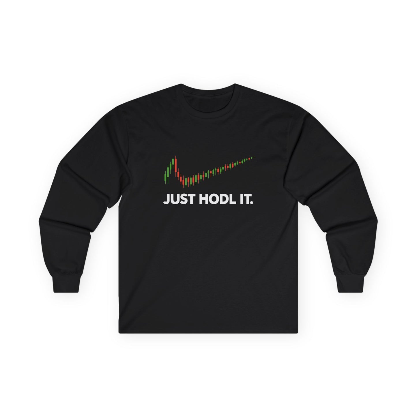 Just HODL It Long Sleeve Tee (front design) – Crypto Vault Shirt