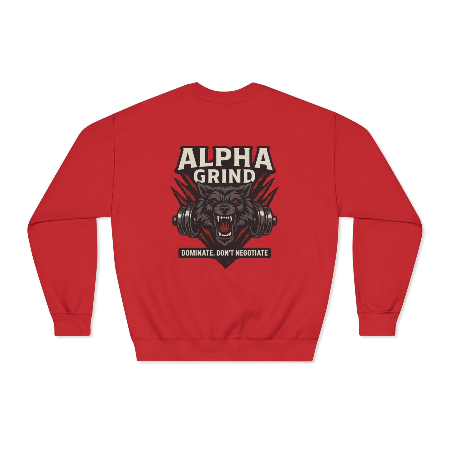 Dominate DryBlend Crewneck Sweatshirt (front logo + back design) – Gym Apparel