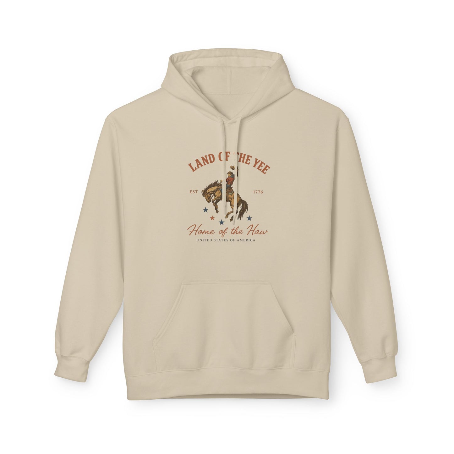 Land of the Yee, Home of the Haw Hoodie (front design) – American Pride Fleece Pullover