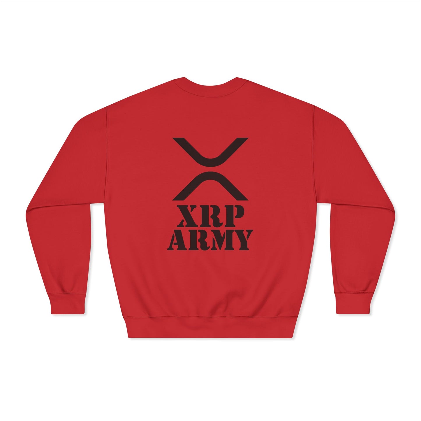 XRP Army Crewneck Sweatshirt (front logo + back design) – Crypto Vault Pullover