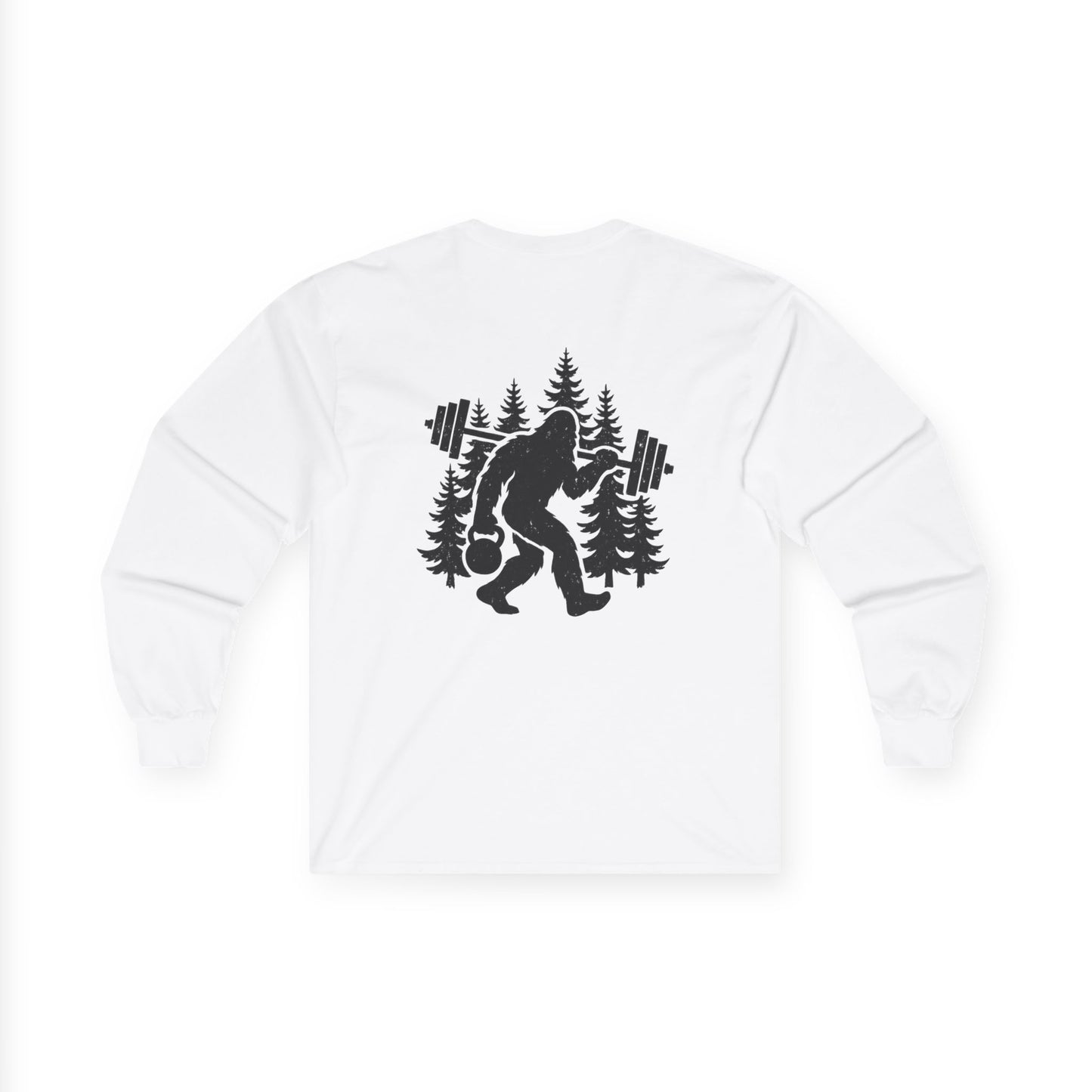 Bigfoot Gains Long Sleeve Tee (front logo + back design) – Discipline Club Shirt