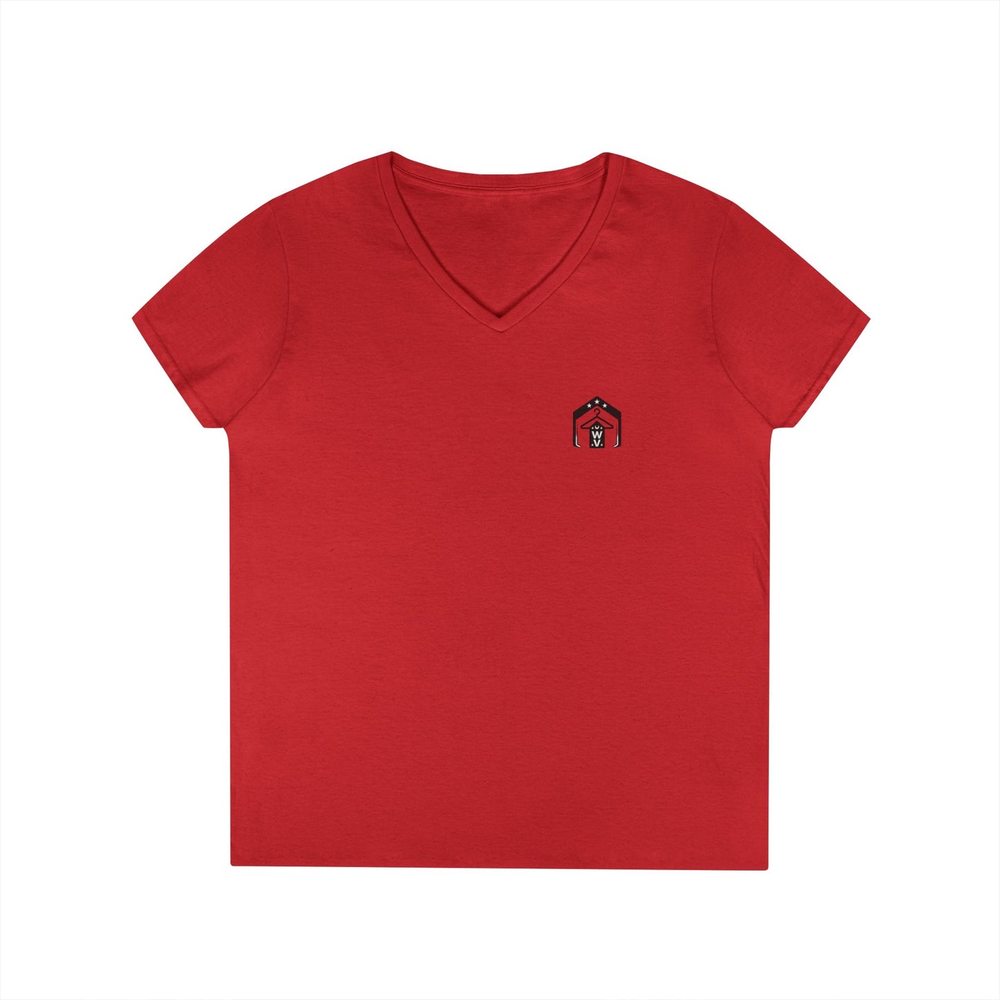 Wearhouse Vibes American Pride Logo Tee (front logo) – Ladies V-Neck T-Shirt