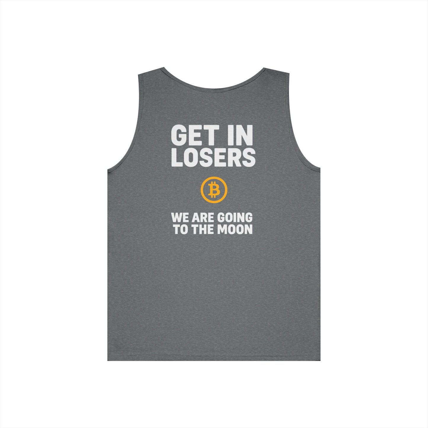 Get In Losers Bitcoin Moon Mission Tank Top (front logo + back design) – Investor Apparel