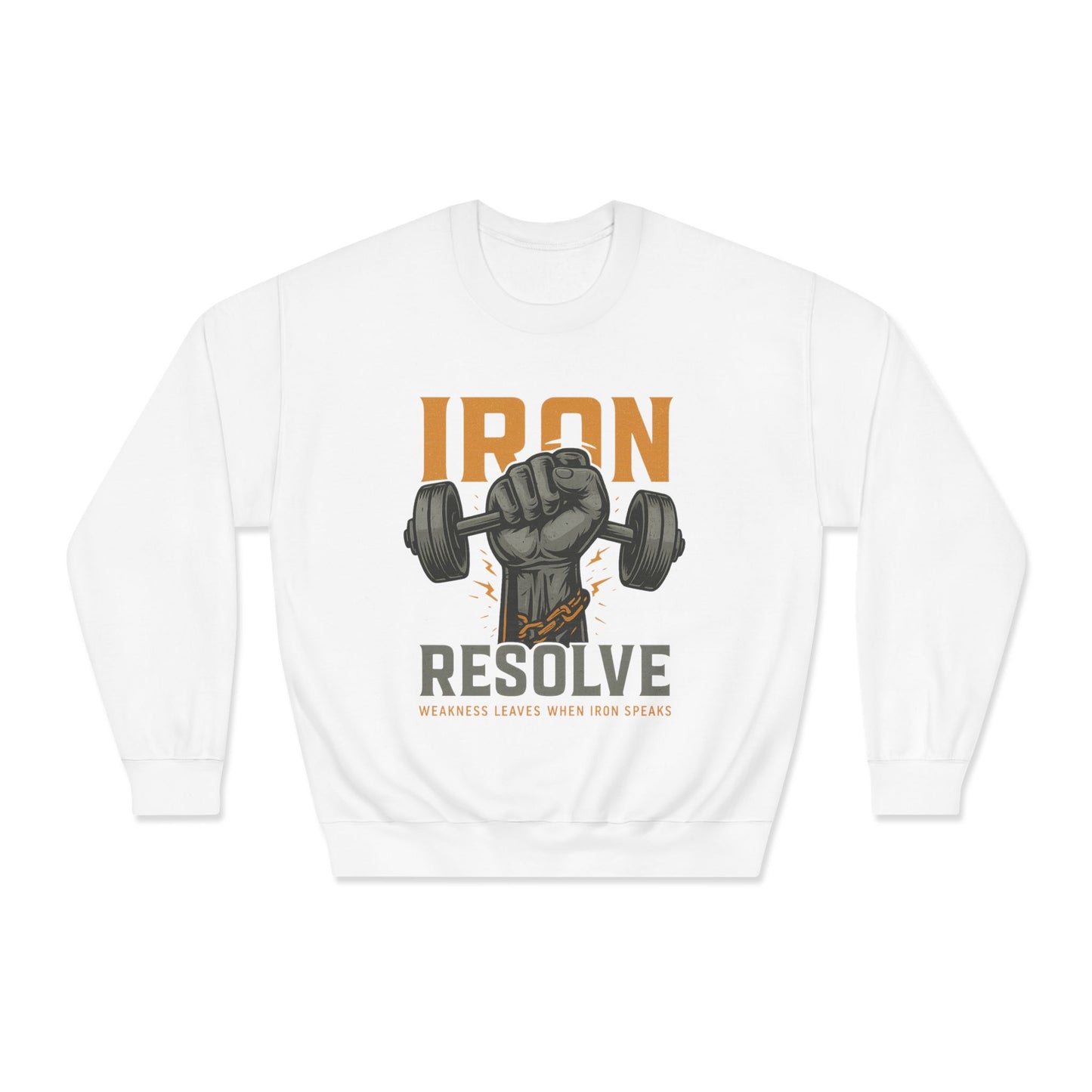 Iron Resolve DryBlend Crewneck Sweatshirt (front design) – Gym Apparel