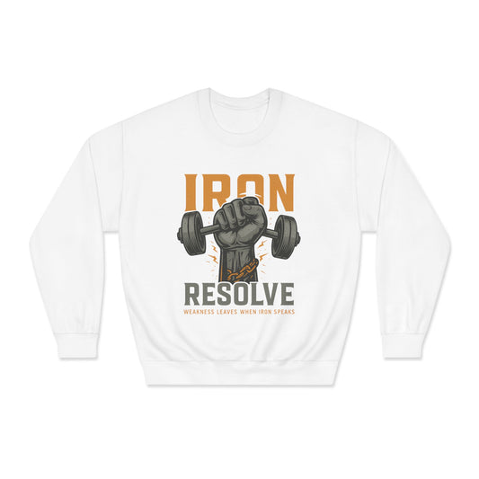 Iron Resolve DryBlend Crewneck Sweatshirt (front design) – Gym Apparel