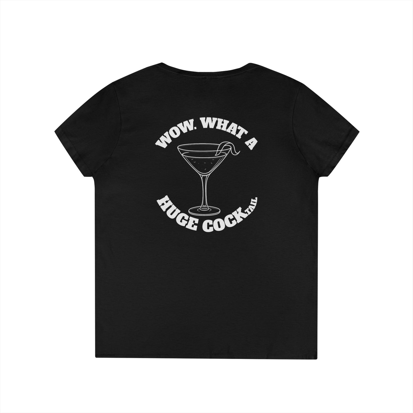 Huge Cocktail V-Neck Tee (front logo + back design) – Meme Apparel