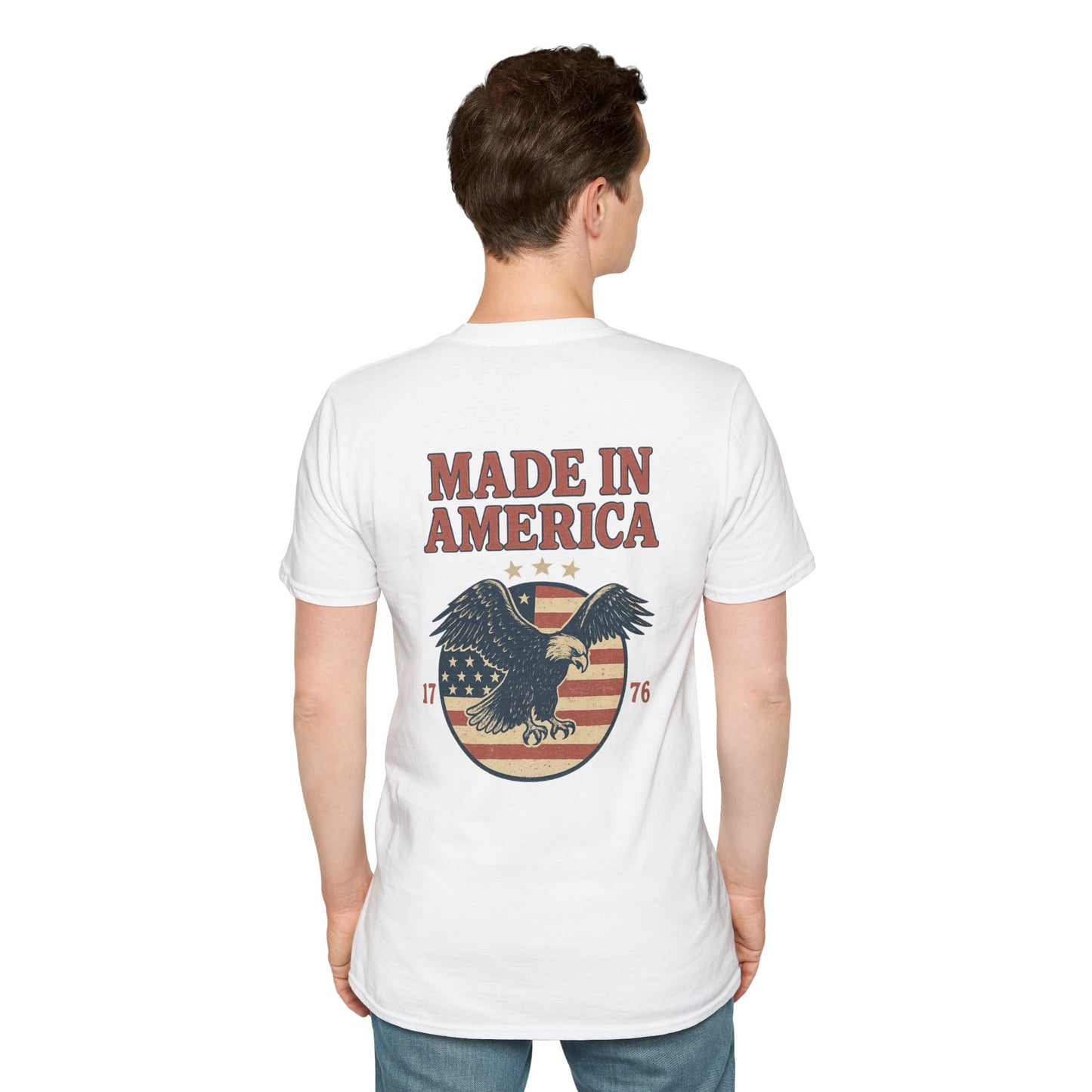 Made in America Tee (front logo + back design) – American Pride T-Shirt