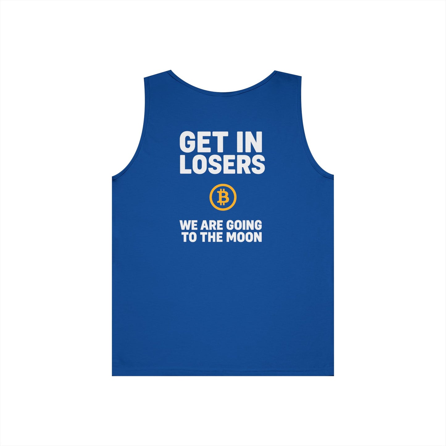 Get In Losers Bitcoin Moon Mission Tank Top (front logo + back design) – Investor Apparel