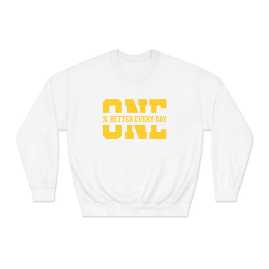 1% Better Every Day Crewneck Sweatshirt (front design) – Discipline Club Pullover