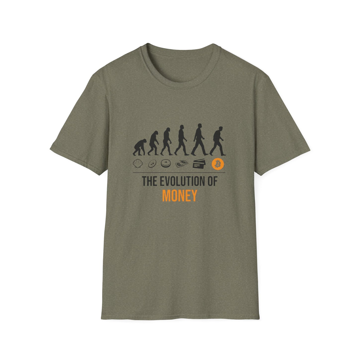The Evolution of Money Tee (front design) – Crypto Vault Shirt