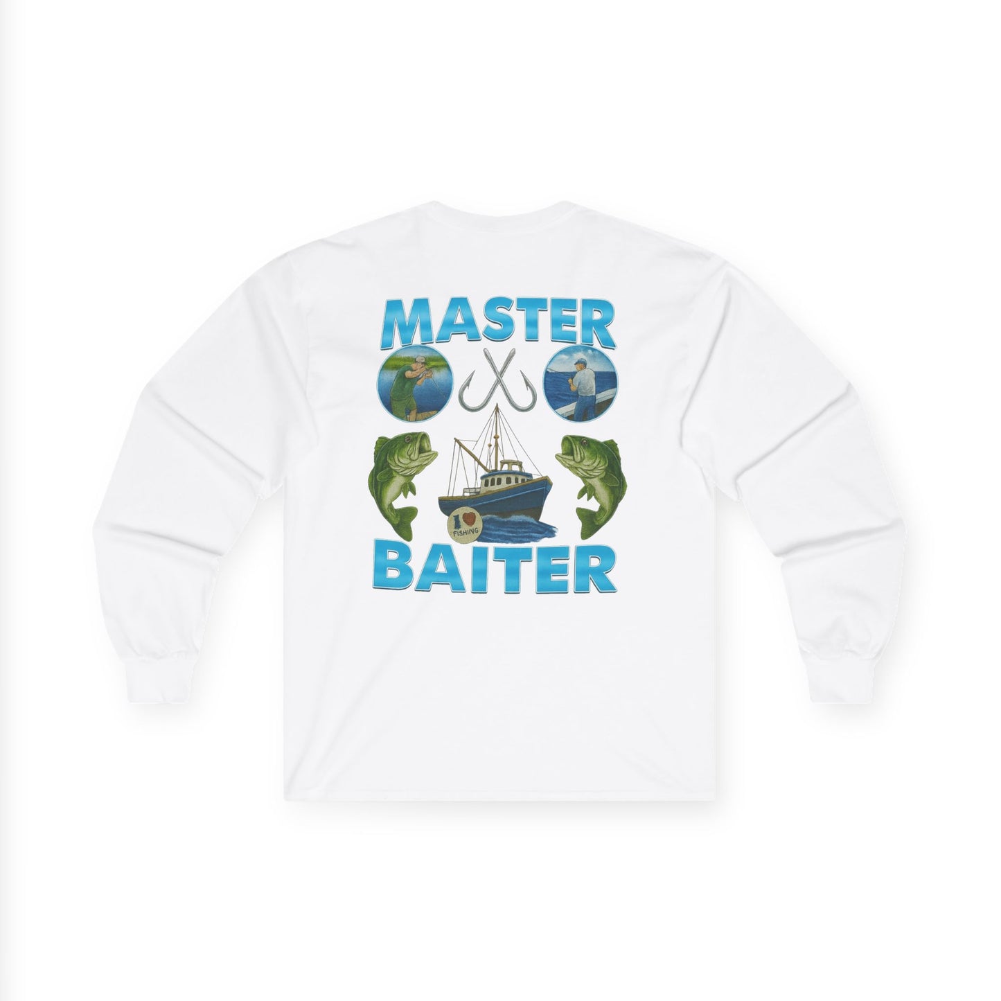 Master Baiter Long Sleeve Tee (front logo + back design) - Meme Apparel