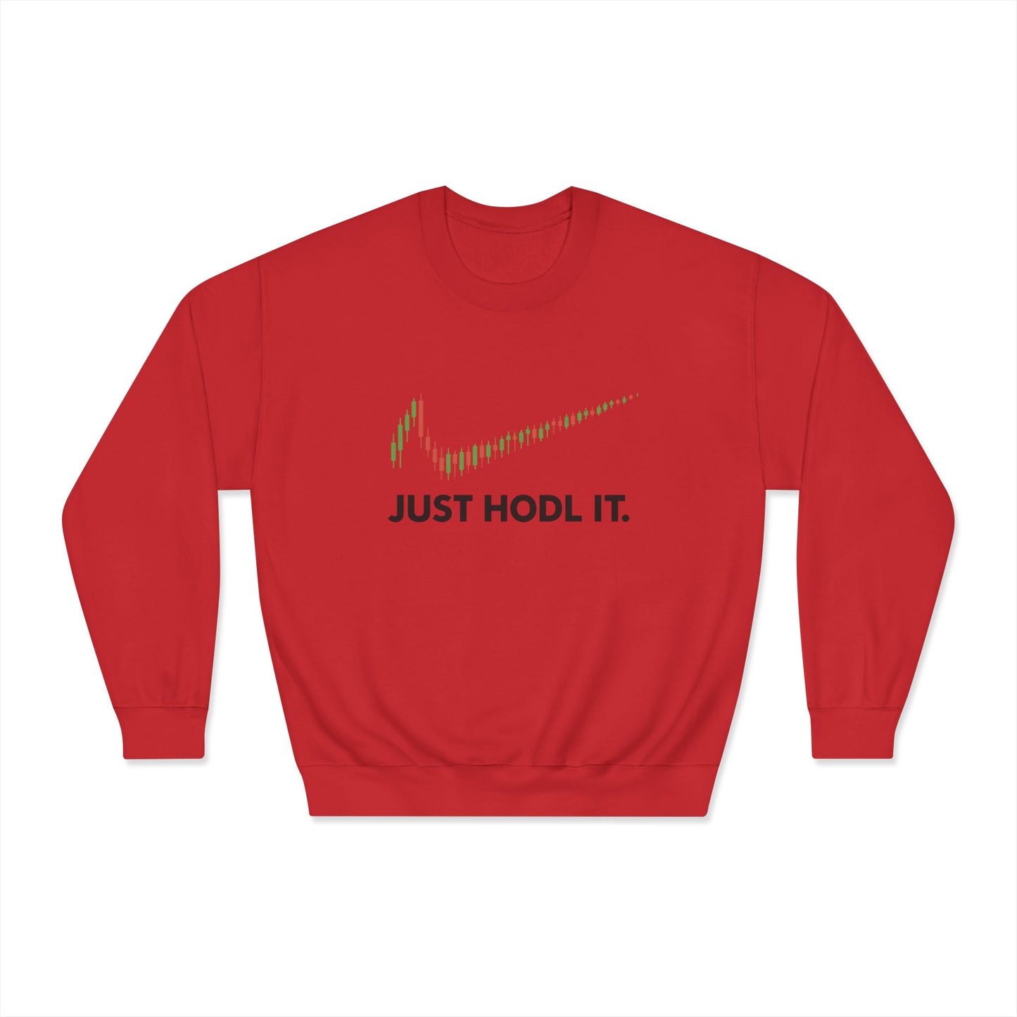 Just HODL It Crewneck Sweatshirt (front design) – Crypto Vault Pullover