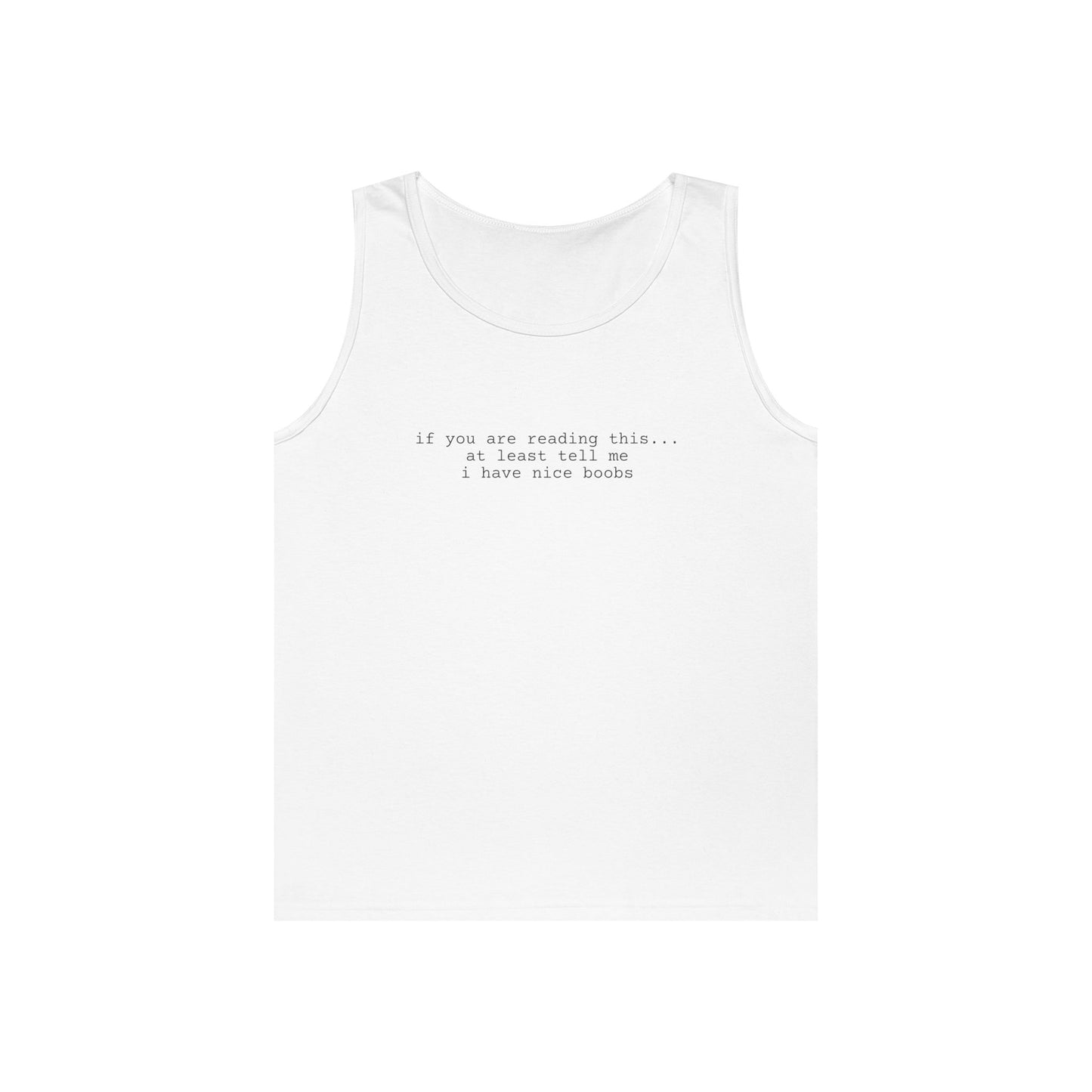 Nice Boobs Tank Top (front design) - Meme Apparel