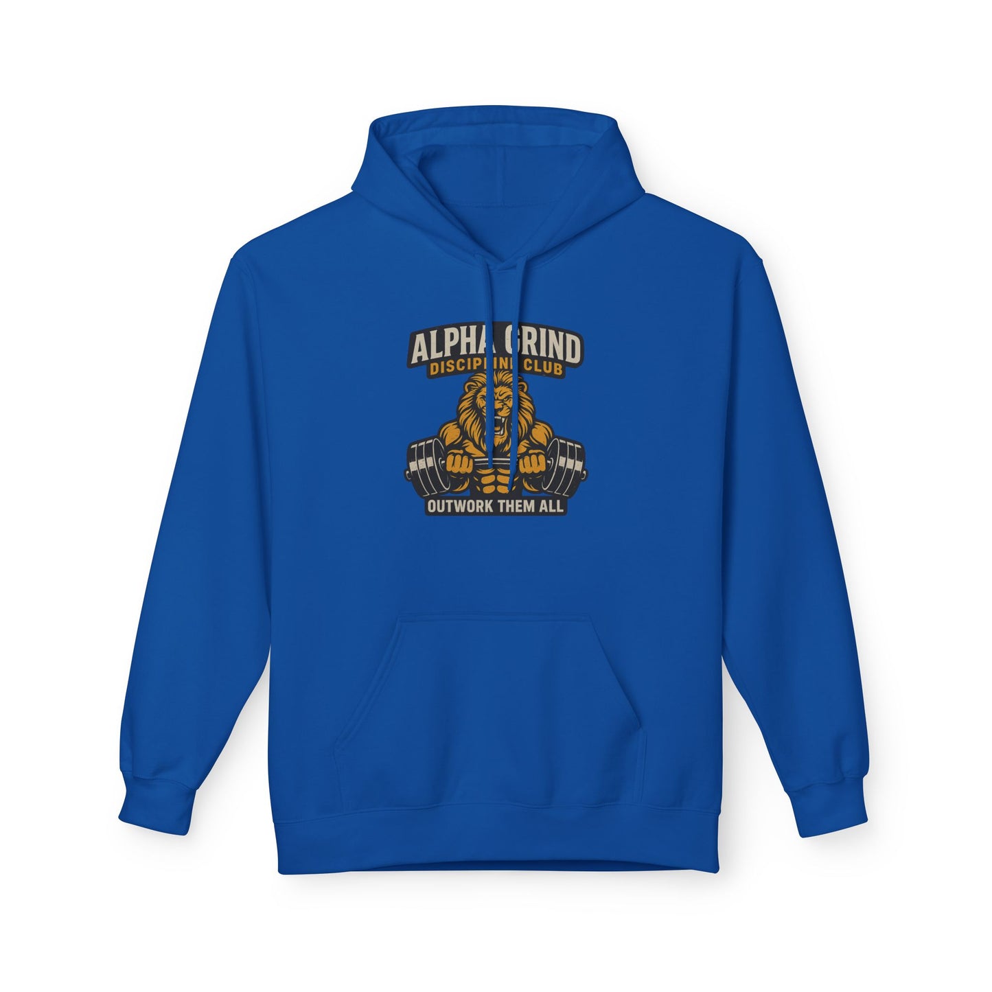Alpha Grind Midweight Softstyle Fleece Hoodie (front design) – Gym Apparel