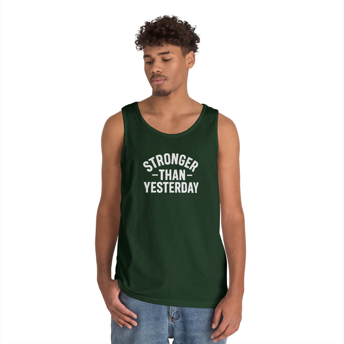 Stronger Than Yesterday Tank Top (front design) – Discipline Club Shirt