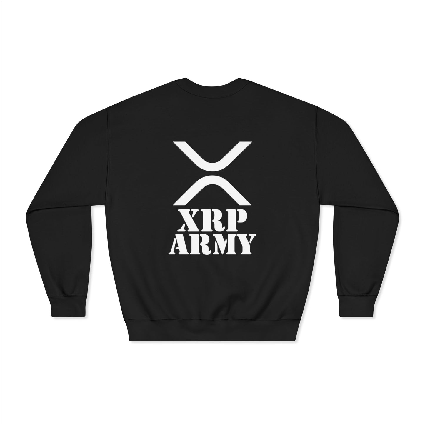 XRP Army Crewneck Sweatshirt (front logo + back design) – Crypto Vault Pullover