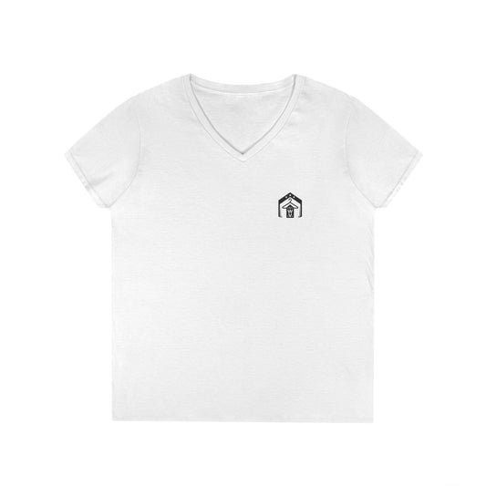 Wearhouse Vibes American Pride Logo Tee (front logo) – Ladies V-Neck T-Shirt