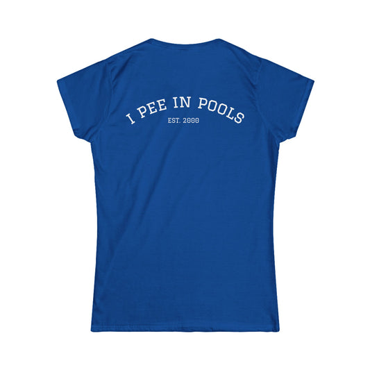 I Pee In Pools Women's Tee (front logo + back design) – Meme Apparel