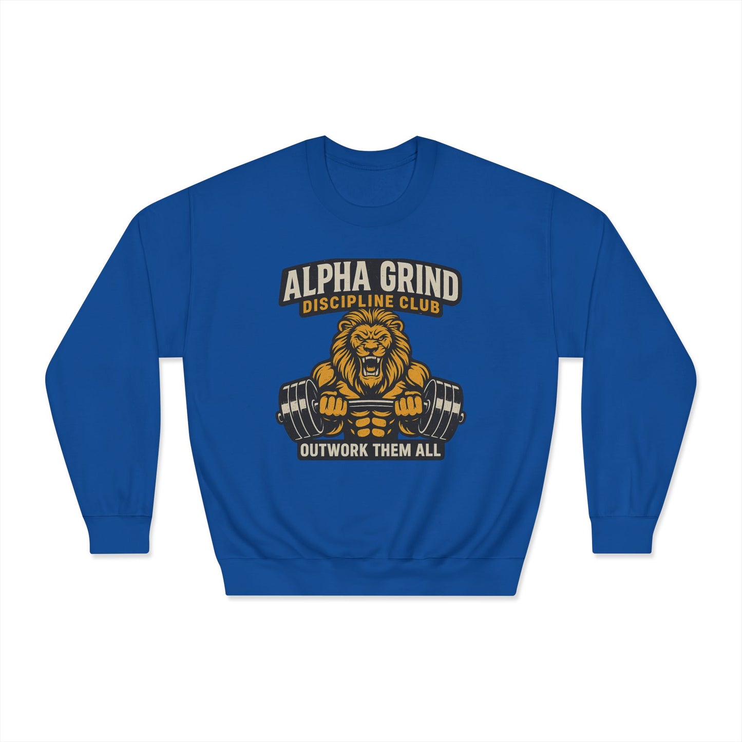 Alpha Grind DryBlend Crewneck Sweatshirt (front design) – Gym Apparel