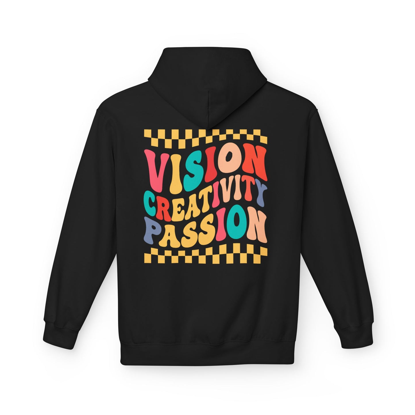 Vision Creativity Passion Midweight Softstyle Fleece Hoodie (front logo + back design) - Meme Apparel