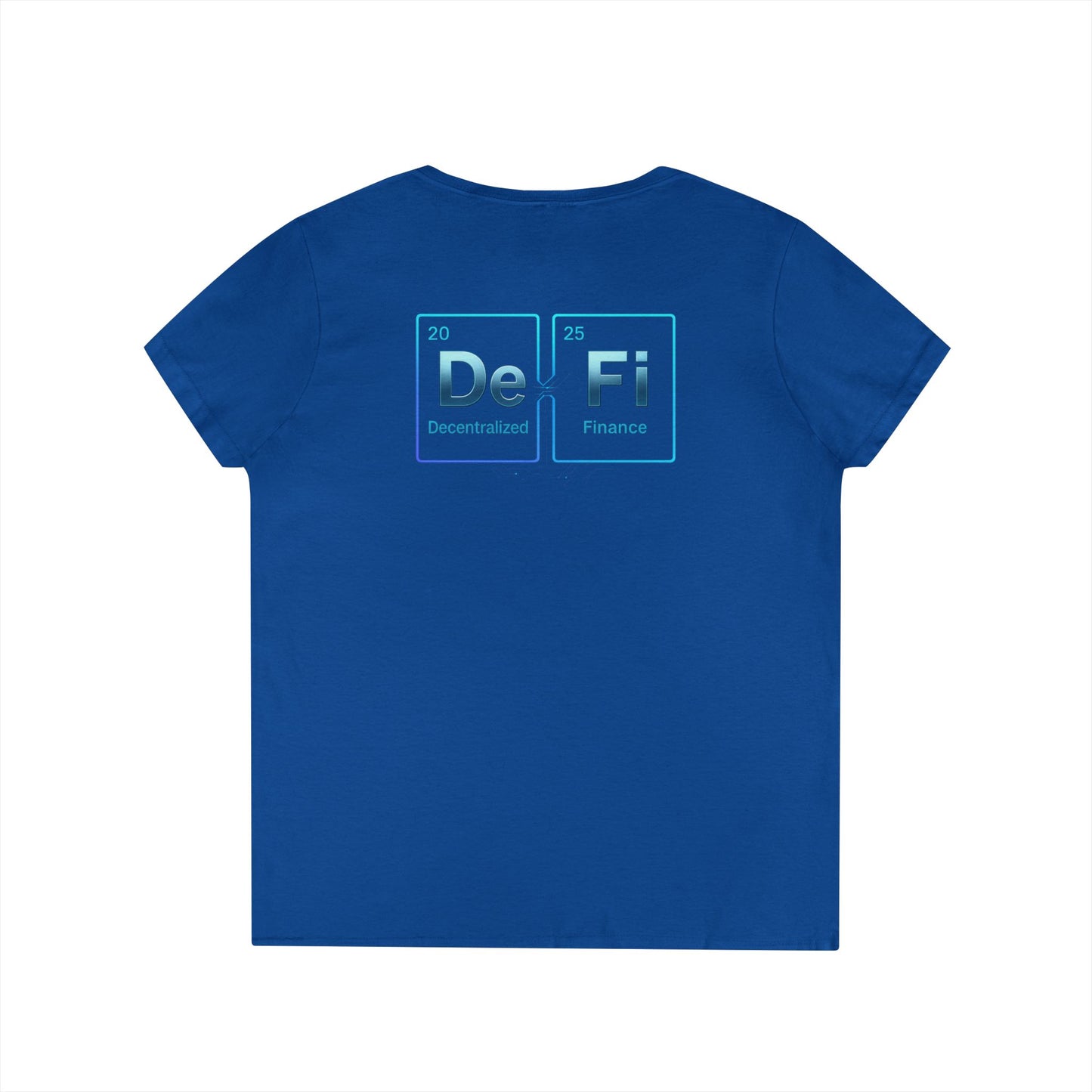 Decentralized Finance V-Neck Tee (front logo + back design) – Crypto Vault Shirt