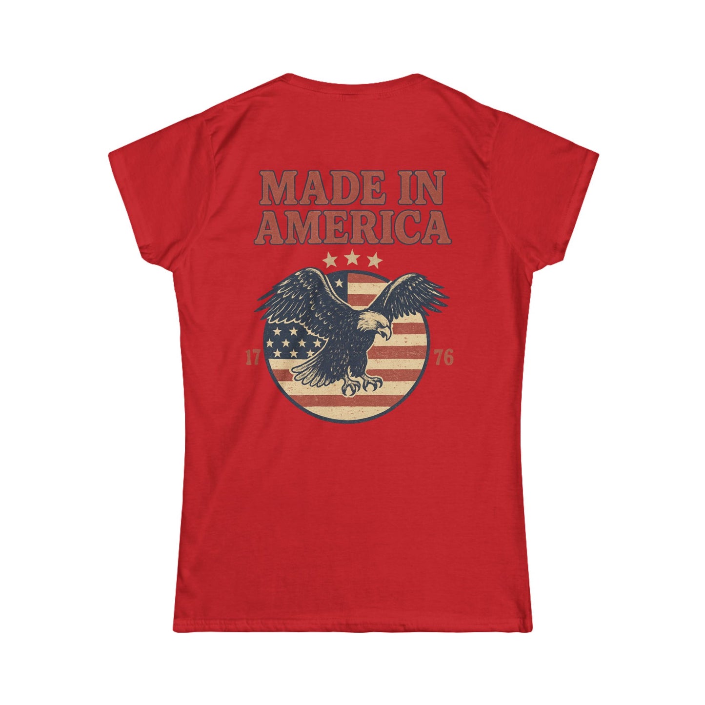 Made in America Tee (front logo + back design) – American Pride Women’s T-Shirt