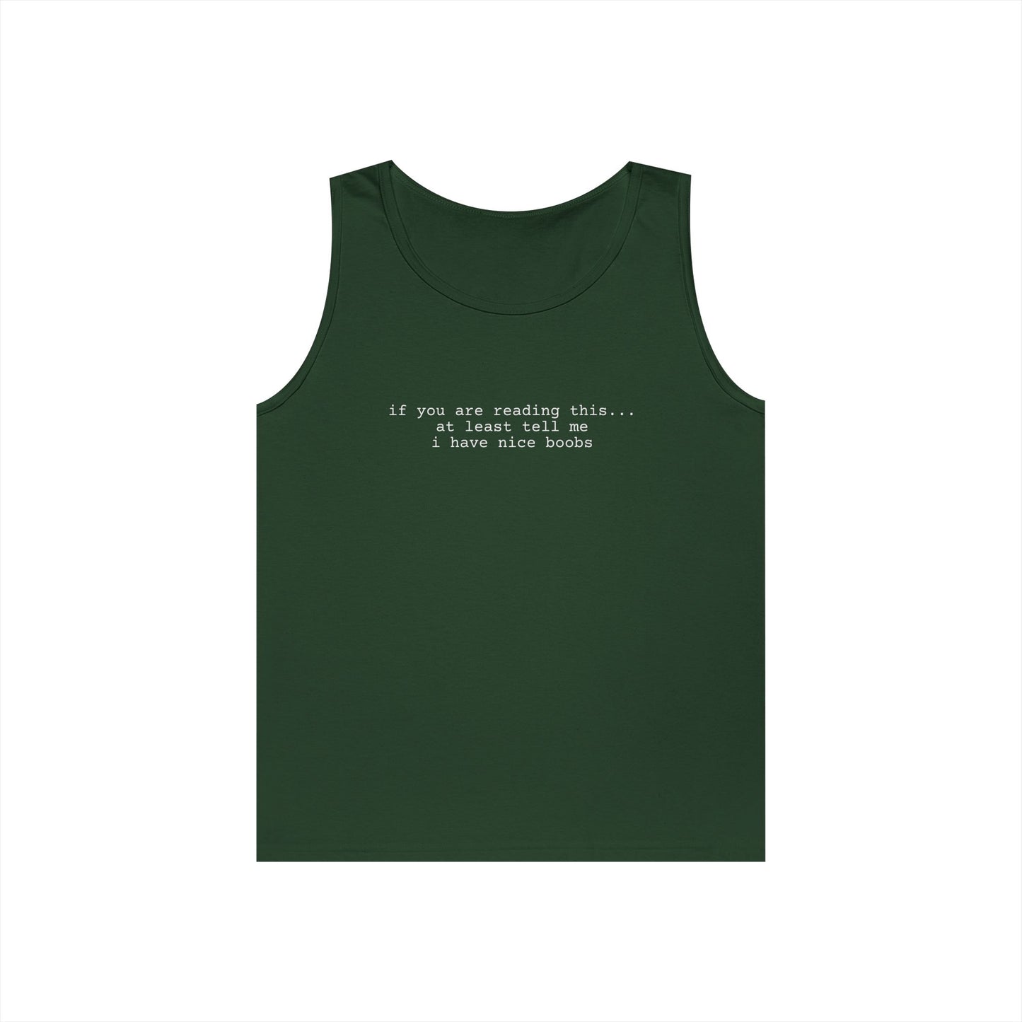 Nice Boobs Tank Top (front design) - Meme Apparel