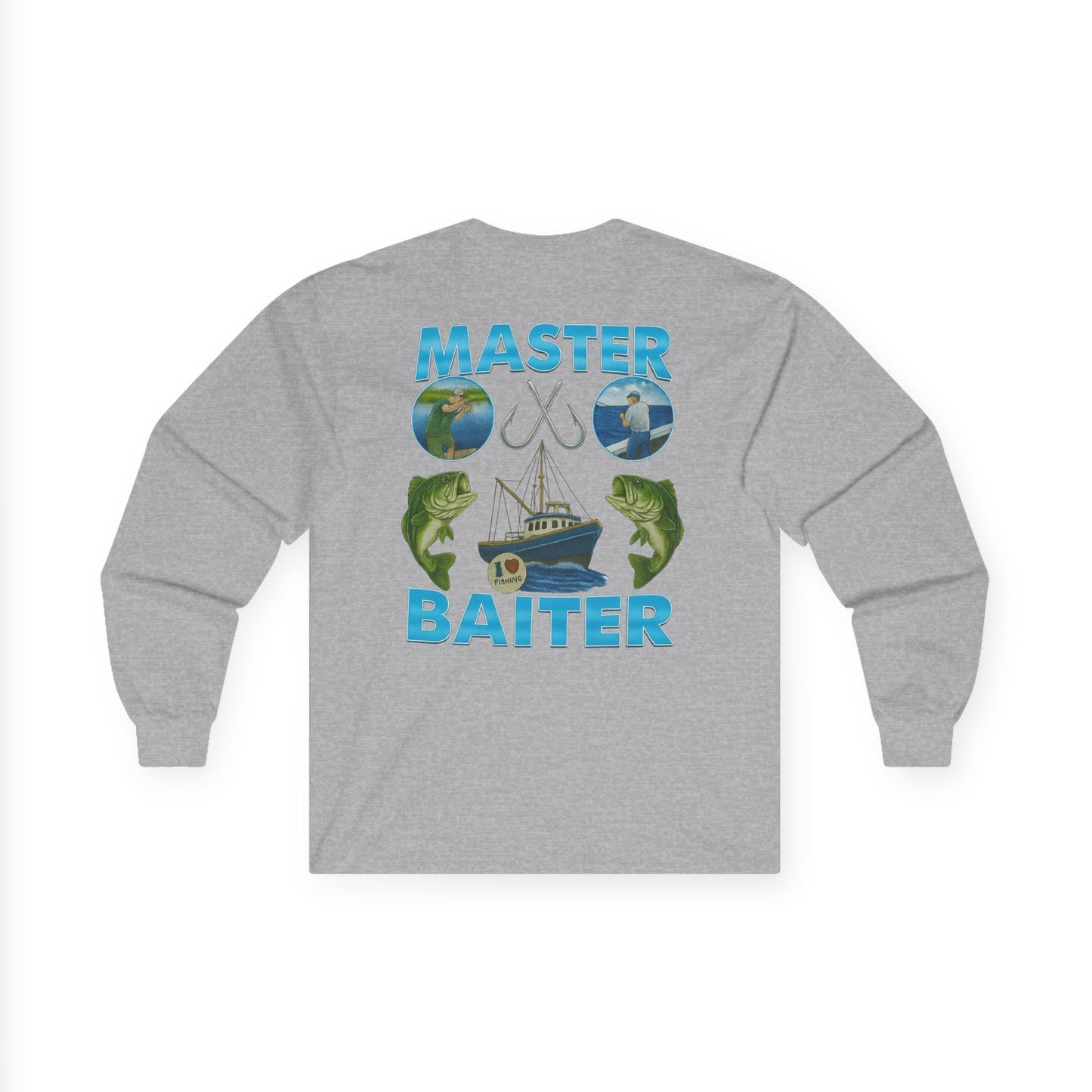 Master Baiter Long Sleeve Tee (front logo + back design) - Meme Apparel