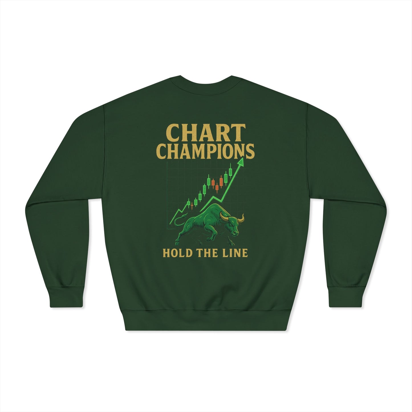 Chart Champions DryBlend Crewneck Sweatshirt (front logo + back design) – Investor Apparel