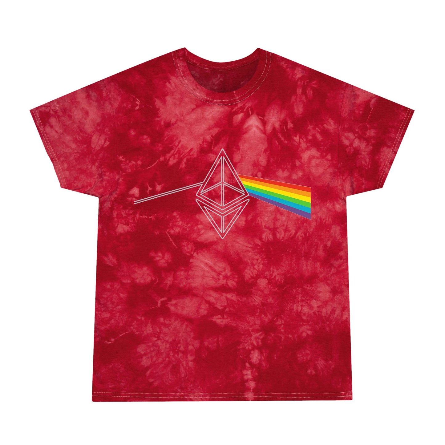 Ethereum Dark Side of the Moon Tie-Dye Tee (front design) – Crypto Vault Shirt