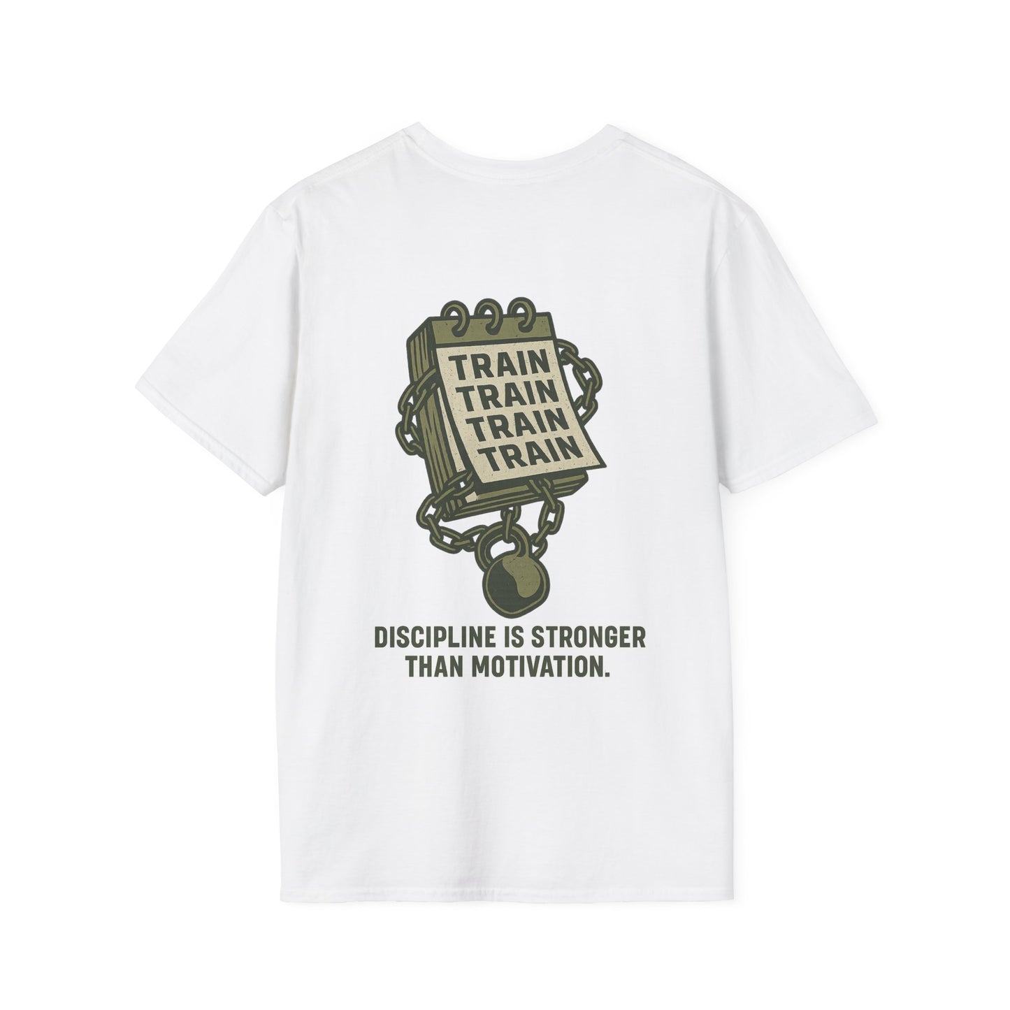 Train, Train, Train T-Shirt (front logo + back design) – Gym Apparel