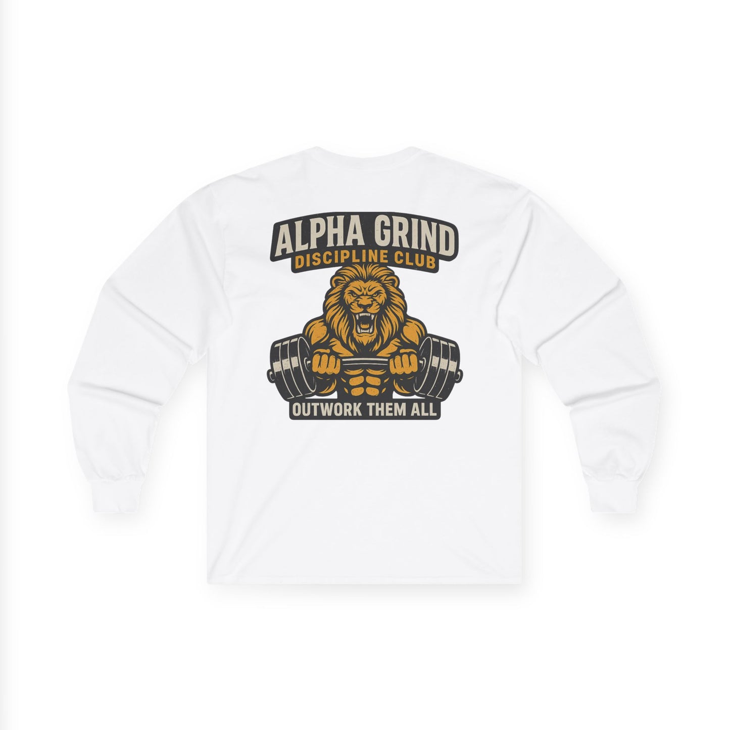 Alpha Grind Long Sleeve (front logo + back design) – Gym Apparel