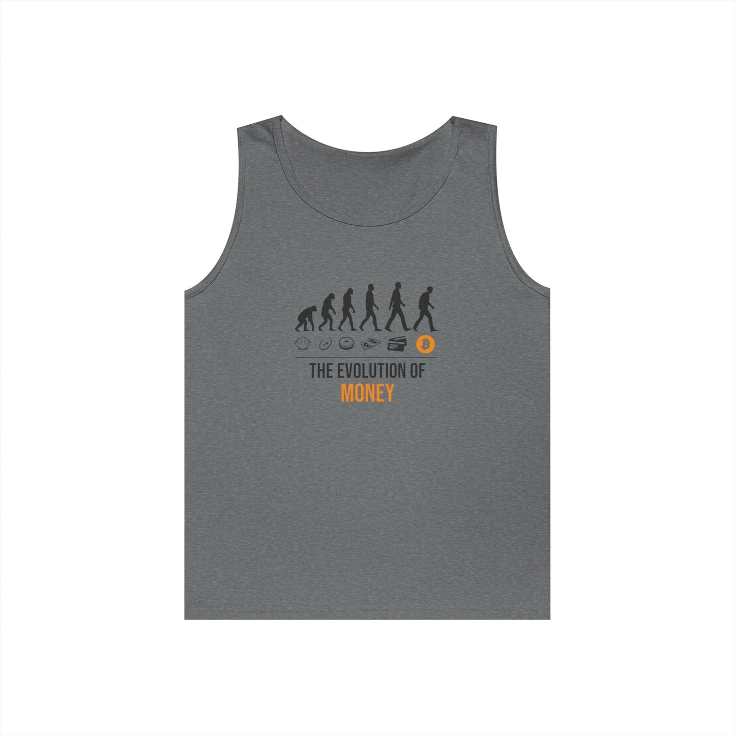 The Evolution of Money Tank Top (front design) – Crypto Vault Shirt