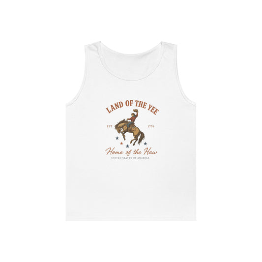 Land of the Yee, Home of the Haw Tank Top (front design) – American Pride Shirt