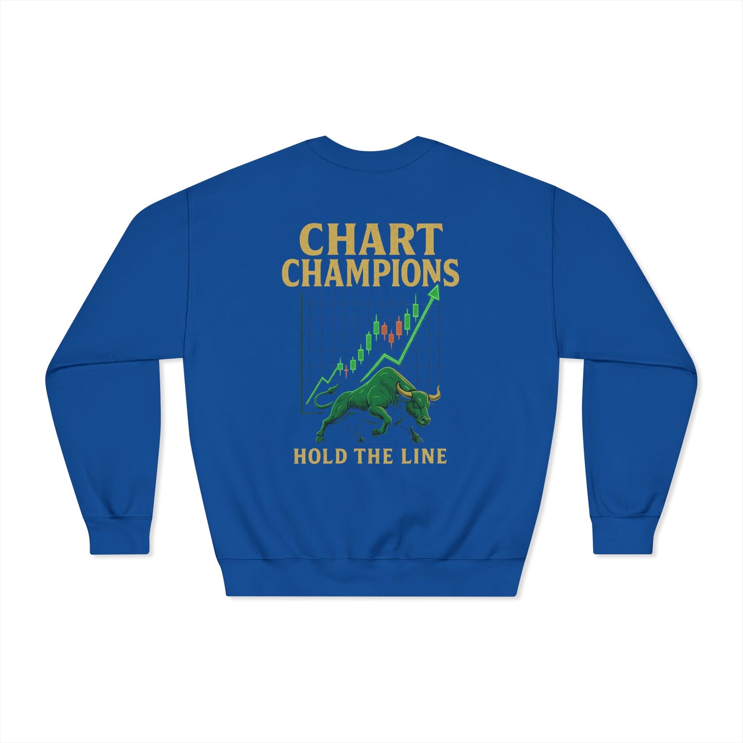 Chart Champions DryBlend Crewneck Sweatshirt (front logo + back design) – Investor Apparel